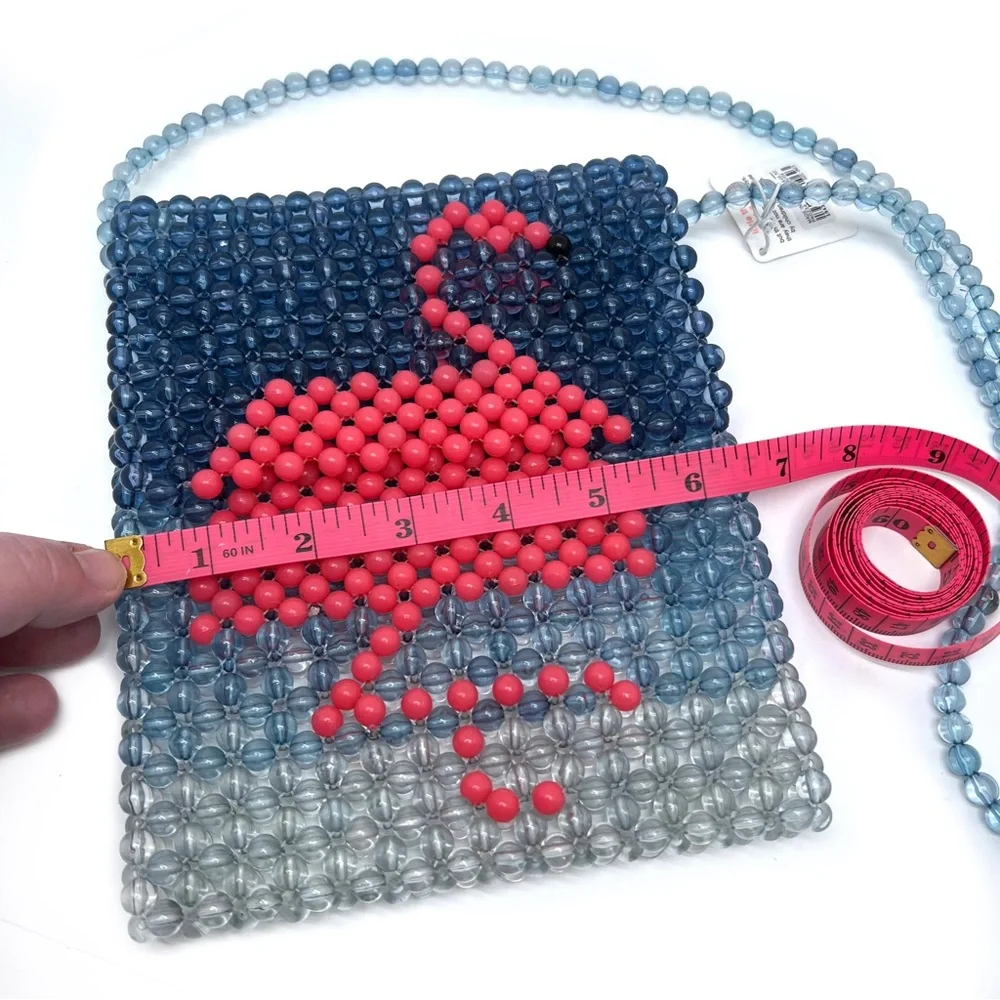 Crewcuts by J. Crew Girl’s Beaded Critter Crossbody Flamingo Bag Neon Carnation